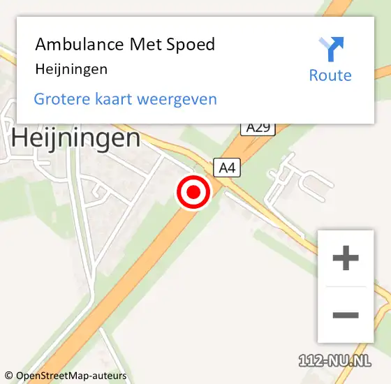 Locatie op kaart van de 112 melding: Ambulance Met Spoed Naar Heijningen op 7 juni 2021 19:26