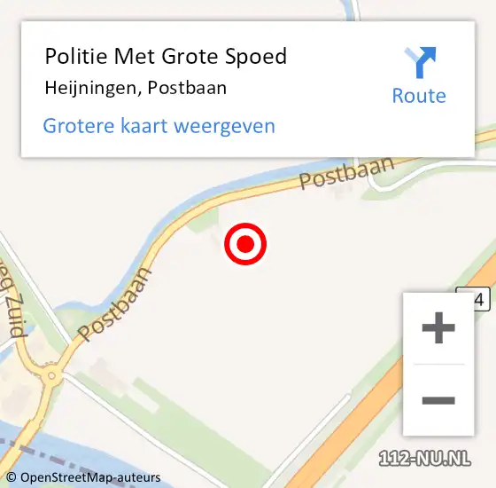 Locatie op kaart van de 112 melding: Politie Met Grote Spoed Naar Heijningen, Postbaan op 7 juni 2021 19:28