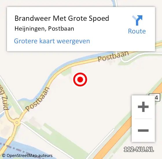 Locatie op kaart van de 112 melding: Brandweer Met Grote Spoed Naar Heijningen, Postbaan op 7 juni 2021 19:29