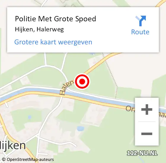 Locatie op kaart van de 112 melding: Politie Met Grote Spoed Naar Hijken, Halerweg op 7 juni 2021 19:36