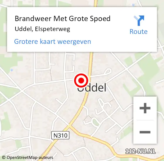 Locatie op kaart van de 112 melding: Brandweer Met Grote Spoed Naar Uddel, Elspeterweg op 7 juni 2021 19:49