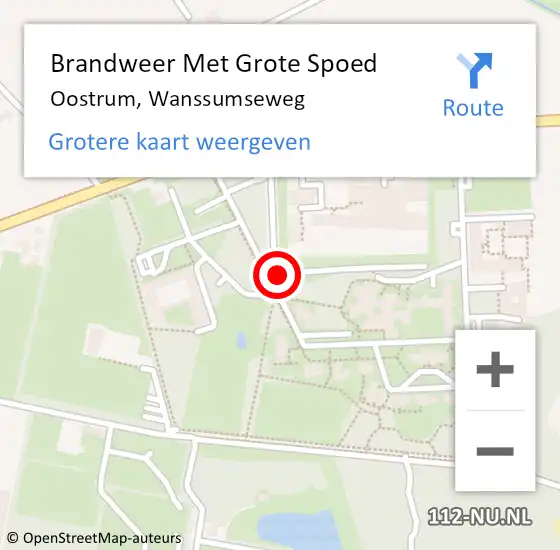 Locatie op kaart van de 112 melding: Brandweer Met Grote Spoed Naar Oostrum, Wanssumseweg op 7 juni 2021 20:10