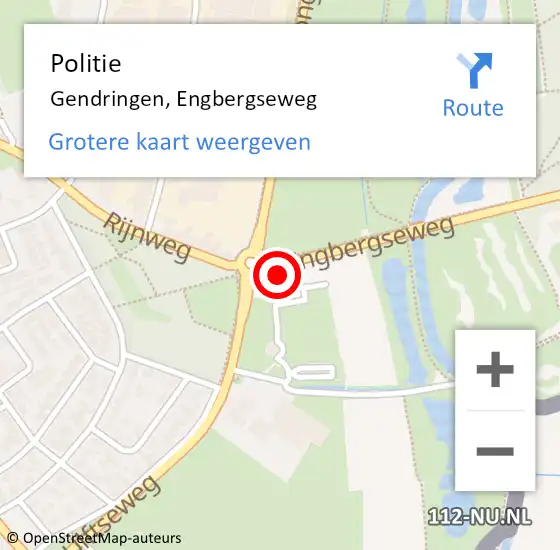 Locatie op kaart van de 112 melding: Politie Gendringen, Engbergseweg op 7 juni 2021 20:17