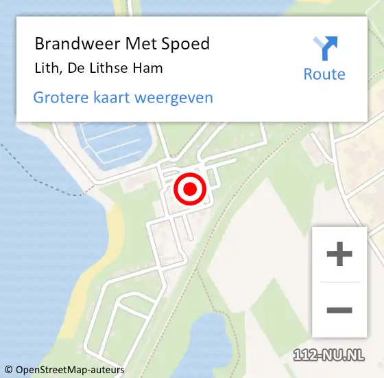 Locatie op kaart van de 112 melding: Brandweer Met Spoed Naar Lith, De Lithse Ham op 7 juni 2021 20:18