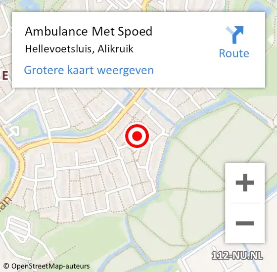 Locatie op kaart van de 112 melding: Ambulance Met Spoed Naar Hellevoetsluis, Alikruik op 7 juni 2021 20:23