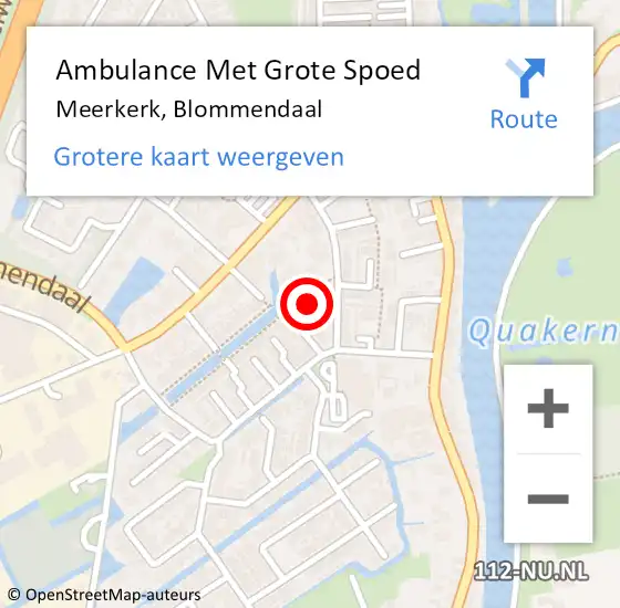 Locatie op kaart van de 112 melding: Ambulance Met Grote Spoed Naar Meerkerk, Blommendaal op 7 juni 2021 21:46