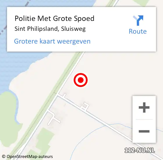 Locatie op kaart van de 112 melding: Politie Met Grote Spoed Naar Sint Philipsland, Sluisweg op 7 juni 2021 22:34