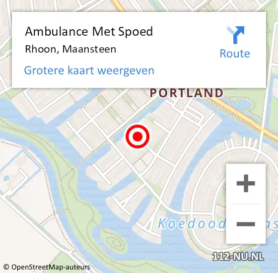 Locatie op kaart van de 112 melding: Ambulance Met Spoed Naar Rhoon, Maansteen op 7 juni 2021 22:56