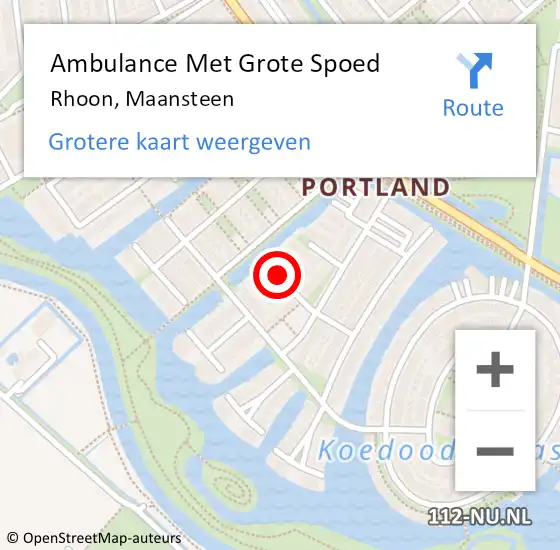 Locatie op kaart van de 112 melding: Ambulance Met Grote Spoed Naar Rhoon, Maansteen op 7 juni 2021 22:58