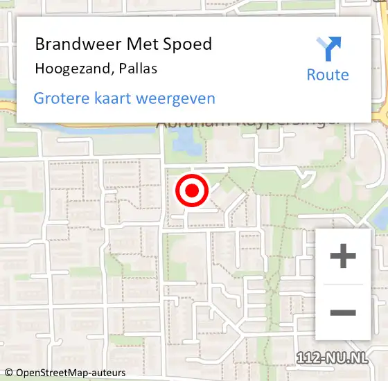 Locatie op kaart van de 112 melding: Brandweer Met Spoed Naar Hoogezand, Pallas op 7 juni 2021 23:28