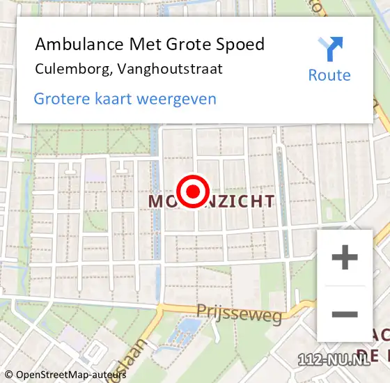 Locatie op kaart van de 112 melding: Ambulance Met Grote Spoed Naar Culemborg, Vanghoutstraat op 7 juni 2021 23:37