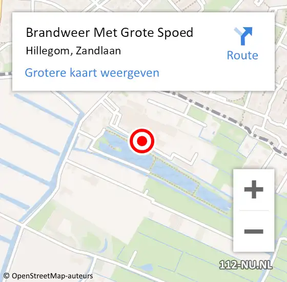 Locatie op kaart van de 112 melding: Brandweer Met Grote Spoed Naar Hillegom, Zandlaan op 8 juni 2021 00:35