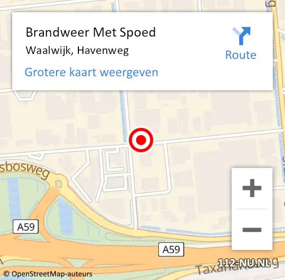 Locatie op kaart van de 112 melding: Brandweer Met Spoed Naar Waalwijk, Havenweg op 8 juni 2021 01:08