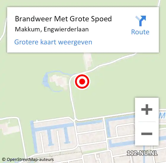 Locatie op kaart van de 112 melding: Brandweer Met Grote Spoed Naar Makkum, Engwierderlaan op 8 juni 2021 01:59