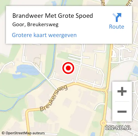 Locatie op kaart van de 112 melding: Brandweer Met Grote Spoed Naar Goor, Breukersweg op 8 juni 2021 02:51