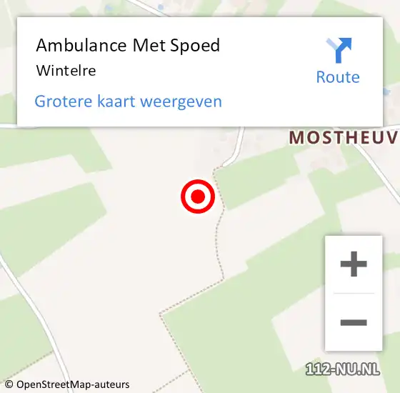 Locatie op kaart van de 112 melding: Ambulance Met Spoed Naar Wintelre op 8 juni 2021 04:51