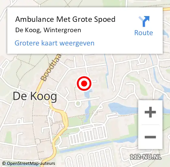 Locatie op kaart van de 112 melding: Ambulance Met Grote Spoed Naar De Koog, Wintergroen op 8 juni 2021 06:29