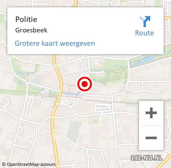 Locatie op kaart van de 112 melding: Politie Groesbeek op 8 juni 2021 07:10