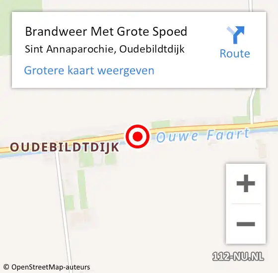 Locatie op kaart van de 112 melding: Brandweer Met Grote Spoed Naar Sint Annaparochie, Oudebildtdijk op 8 juni 2021 08:25