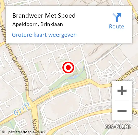 Locatie op kaart van de 112 melding: Brandweer Met Spoed Naar Apeldoorn, Brinklaan op 8 juni 2021 08:59