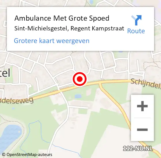 Locatie op kaart van de 112 melding: Ambulance Met Grote Spoed Naar Sint-Michielsgestel, Regent Kampstraat op 12 juni 2014 17:00