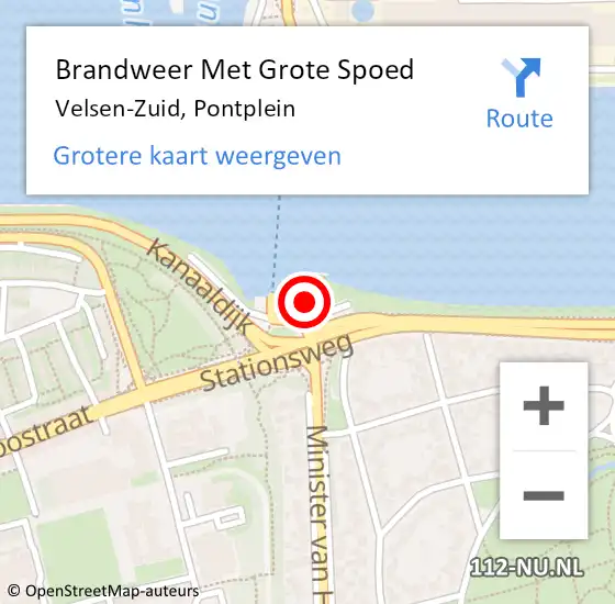 Locatie op kaart van de 112 melding: Brandweer Met Grote Spoed Naar Velsen-Zuid, Pontplein op 8 juni 2021 09:15