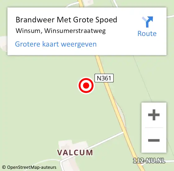 Locatie op kaart van de 112 melding: Brandweer Met Grote Spoed Naar Winsum, Winsumerstraatweg op 8 juni 2021 09:38