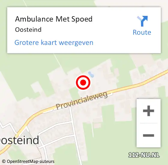 Locatie op kaart van de 112 melding: Ambulance Met Spoed Naar Oosteind op 8 juni 2021 09:50