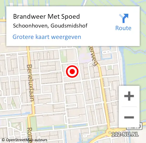 Locatie op kaart van de 112 melding: Brandweer Met Spoed Naar Schoonhoven, Goudsmidshof op 8 juni 2021 10:02