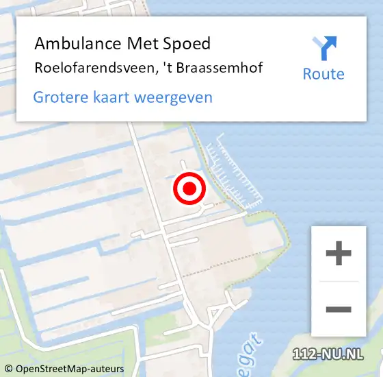 Locatie op kaart van de 112 melding: Ambulance Met Spoed Naar Roelofarendsveen, 't Braassemhof op 8 juni 2021 10:31