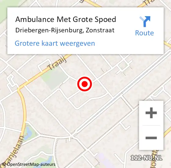 Locatie op kaart van de 112 melding: Ambulance Met Grote Spoed Naar Driebergen-Rijsenburg, Zonstraat op 8 juni 2021 10:46