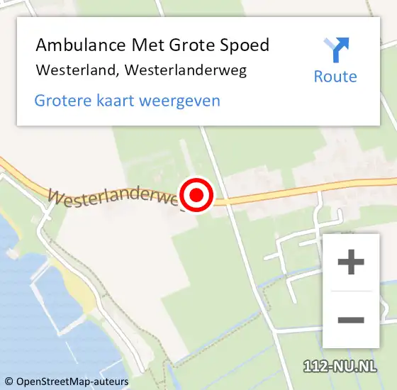 Locatie op kaart van de 112 melding: Ambulance Met Grote Spoed Naar Westerland, Westerlanderweg op 8 juni 2021 10:46