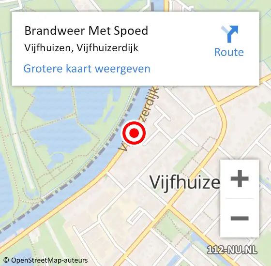 Locatie op kaart van de 112 melding: Brandweer Met Spoed Naar Vijfhuizen, Vijfhuizerdijk op 8 juni 2021 11:01