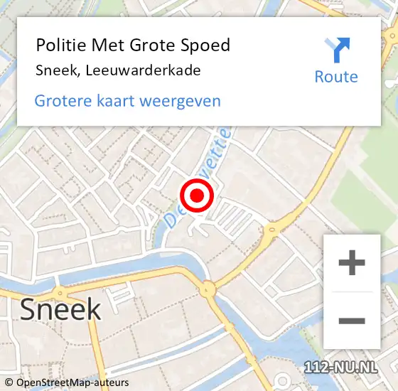 Locatie op kaart van de 112 melding: Politie Met Grote Spoed Naar Sneek, Leeuwarderkade op 8 juni 2021 11:28