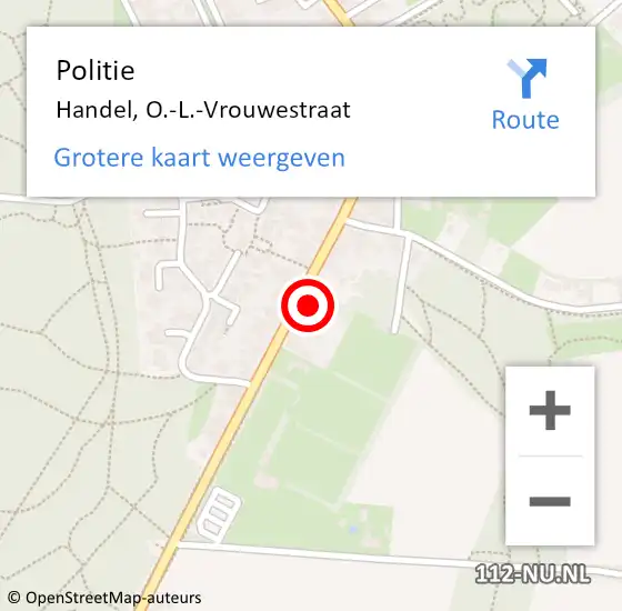 Locatie op kaart van de 112 melding: Politie Handel, O.-L.-Vrouwestraat op 8 juni 2021 11:29