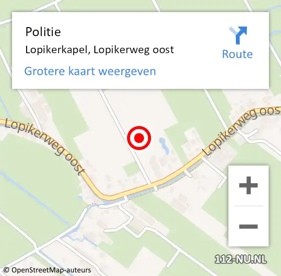 Locatie op kaart van de 112 melding: Politie Lopikerkapel, Lopikerweg oost op 8 juni 2021 11:32