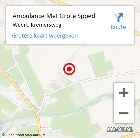 Locatie op kaart van de 112 melding: Ambulance Met Grote Spoed Naar Weert, Kremersweg op 8 juni 2021 11:46