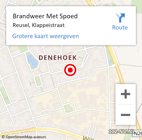 Locatie op kaart van de 112 melding: Brandweer Met Spoed Naar Reusel, Klappeistraat op 8 juni 2021 11:52