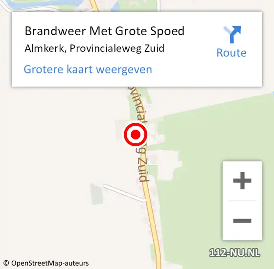 Locatie op kaart van de 112 melding: Brandweer Met Grote Spoed Naar Almkerk, Provincialeweg Zuid op 8 juni 2021 11:54