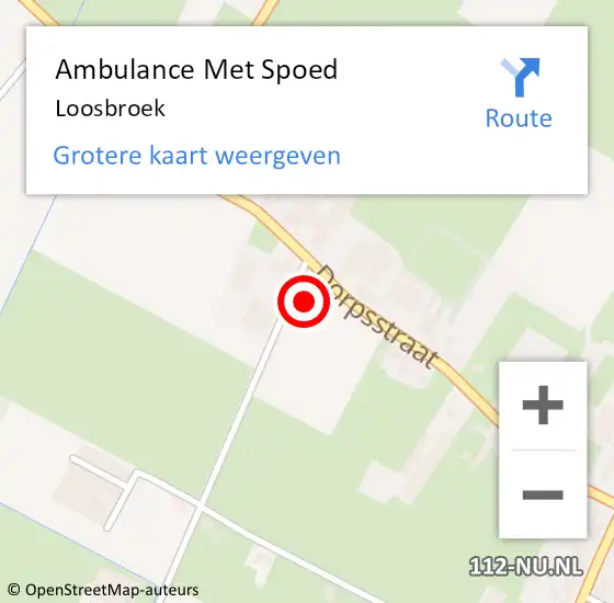 Locatie op kaart van de 112 melding: Ambulance Met Spoed Naar Loosbroek op 8 juni 2021 12:29