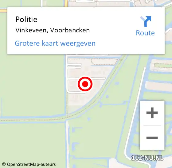 Locatie op kaart van de 112 melding: Politie Vinkeveen, Voorbancken op 8 juni 2021 12:40