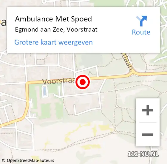 Locatie op kaart van de 112 melding: Ambulance Met Spoed Naar Egmond aan Zee, Voorstraat op 8 juni 2021 12:46