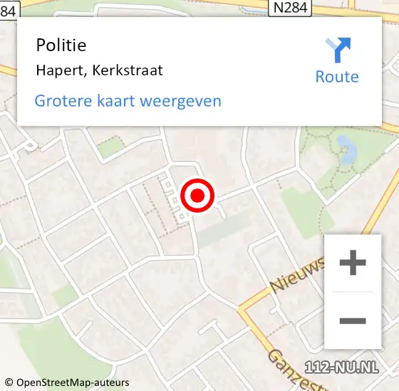 Locatie op kaart van de 112 melding: Politie Hapert, Kerkstraat op 8 juni 2021 12:47