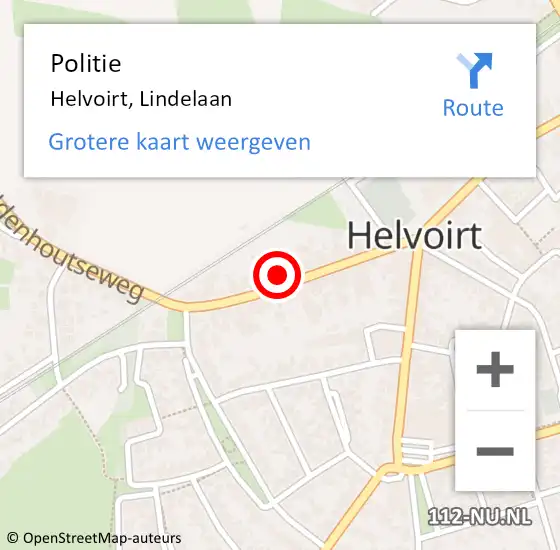 Locatie op kaart van de 112 melding: Politie Helvoirt, Lindelaan op 8 juni 2021 13:10