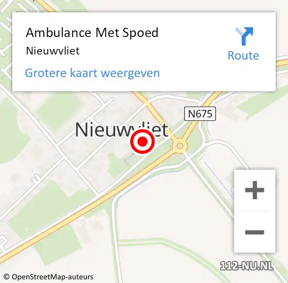 Locatie op kaart van de 112 melding: Ambulance Met Spoed Naar Nieuwvliet op 8 juni 2021 13:26