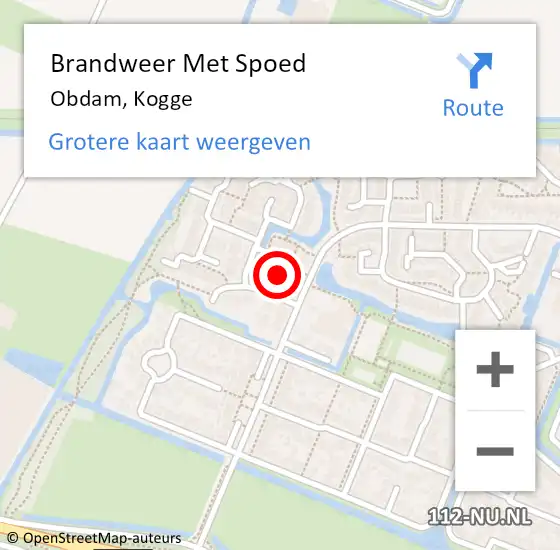 Locatie op kaart van de 112 melding: Brandweer Met Spoed Naar Obdam, Kogge op 8 juni 2021 13:58