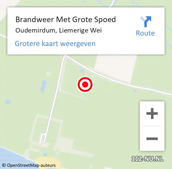 Locatie op kaart van de 112 melding: Brandweer Met Grote Spoed Naar Oudemirdum, Liemerige Wei op 8 juni 2021 14:16