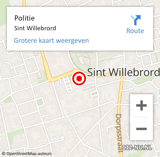 Locatie op kaart van de 112 melding: Politie Sint Willebrord op 8 juni 2021 14:21