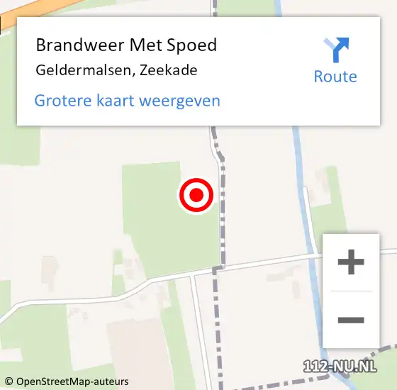 Locatie op kaart van de 112 melding: Brandweer Met Spoed Naar Geldermalsen, Zeekade op 8 juni 2021 14:22