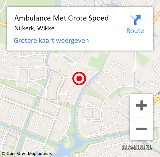 Locatie op kaart van de 112 melding: Ambulance Met Grote Spoed Naar Nijkerk, Wikke op 8 juni 2021 14:25